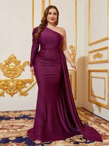Vestidos de Promoción y Noche de Mujer Plus - Morado - Ver 5