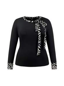 Calvaya Hơn Sọc Ngựa vằn Cà vạt Áo thun - màu đen - Xem 1