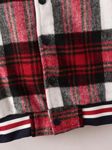 SHEIN 小男孩格子印花條紋飾校隊大衣（不含 T 卹） - 彩色 - 查看 5