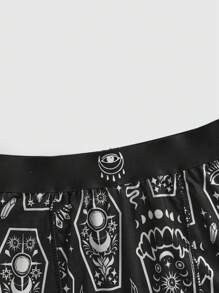 ROMWE Goth Cartoon Graphic PJ Set, School - Multicolor - View 4