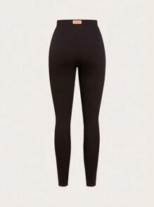 SHEIN Essnce 2pcs Letter Patched Elastic Waist Leggings - Multicolor - View 8