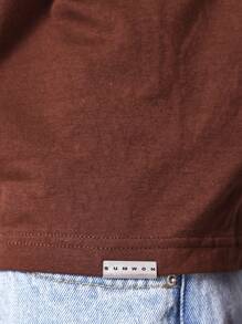 SUMWON 常规款基本款长袖 T 恤 - 巧克力棕 - 查看 6