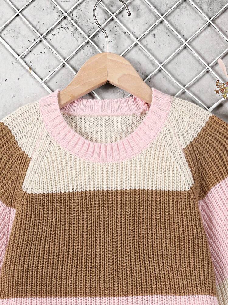Teen Girls' Colorblock Raglan Sleeve Casual Sweater