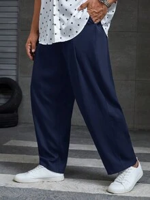 Manfinity RebelGame Nam Plus Eo dây rút Quần - Màu xanh hải quân - Xem 4