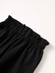 Girls' Floral & Letter Print Tie Front T-Shirt And Long Pants 2pcs Set - Black - View 6