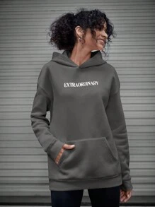 SWAVVY Loose Fit Men's Cross Print Hoodie - Dark Green - View 4