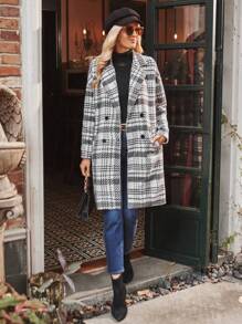 Aveloria Plaid Double Breasted Overcoat