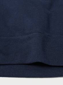 SHEIN Cottnline Men Christmas Santa Claus & Letter Graphic Sweatshirt - Royal Blue - View 5