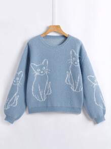 SHEIN Qutie 毛衣套頭 - 霧霾藍 - 查看 1