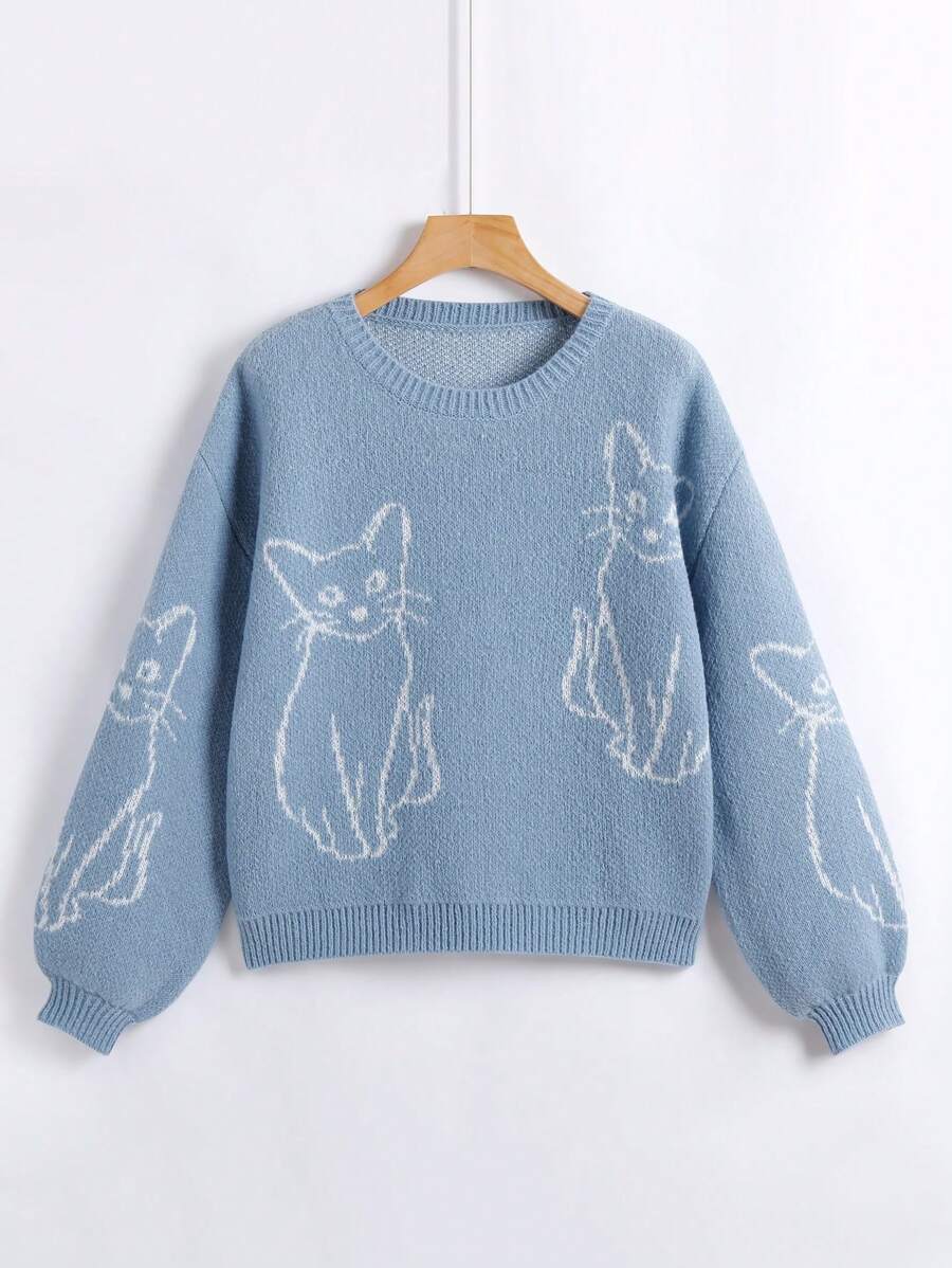 SHEIN Qutie 毛衣套頭 - 霧霾藍 - 查看 1
