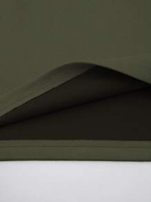 Claim Dot Loose Men's Slogan Patched Drop Shoulder T-Shirt - Army Green - View 3