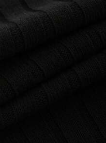 EURMUSE Men Solid Turtleneck Ribbed Knit Sweater - Black - View 4