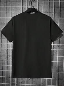 GENTILAND Men Slogan Graphic Tee - Black - View 2