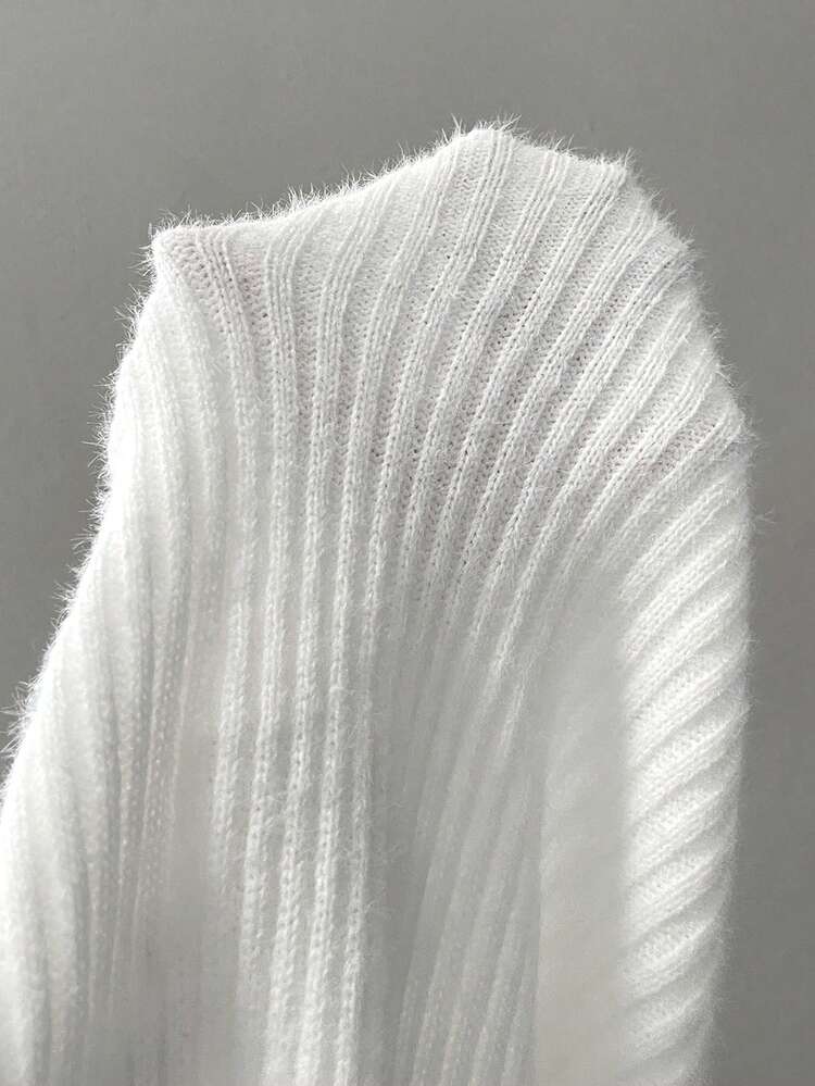 Mock Neck Ribbed Knit Sweater Vest