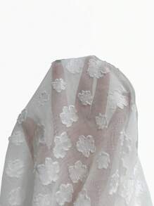 SHEIN Unity Off Shoulder Lace Up Front Trumpet Sleeve Dress - White - View 7