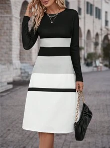 SHEIN Clasi Khối màu Đầm - Nhiều màu - Xem 5