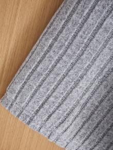 SHEIN 小女孩針織純色立領上衣搭配梭織純色泡泡袖,搭配針織褲 - 彩色 - 查看 3