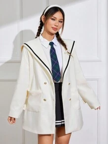 SHEIN EZwear 女士羊毛呢外套 - 白色 - 查看 3