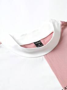 Manfinity Homme Men Letter Graphic Two Tone Tee - Multicolor - View 4