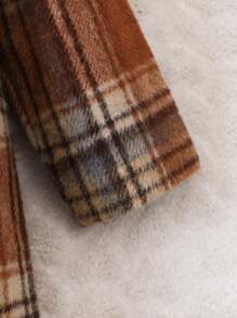 Baby Boy Plaid Double Breasted Lapel Neck Overcoat Without Sweater - Multicolor - View 4