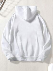 GENTILAND Áo nỉ trùm đầu in chữ và cây thông Noel cỡ lớn cho nam - trắng - Xem 2