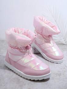 SHUZIA Botas de nieve con diseño de cordón acolchado - Rosa - Ver 2