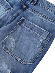 Jeans Cargo Con Bolsillo Con Solapa Lateral - Azul - Ver 4