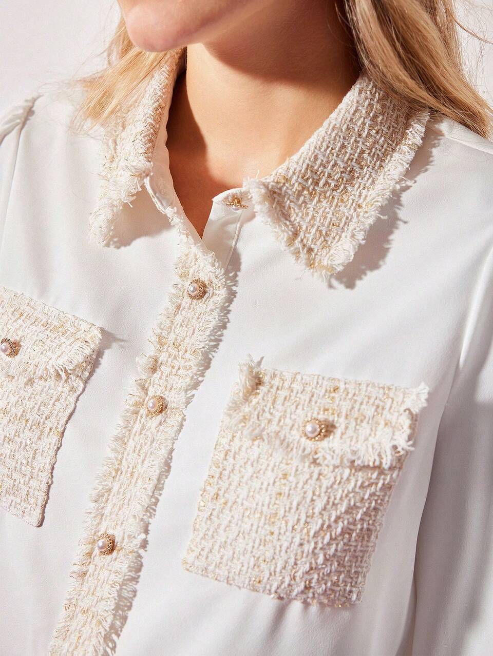MOTF TWEED DETAIL SHIRT