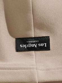 Manfinity VCAY 男士字母圖案袋鼠口袋連帽衫 - 卡其色 - 查看 5