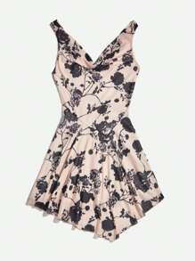 Soleia In hoa Viền không đối xứng Đầm - Nhiều màu - Xem 3