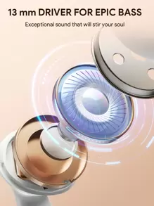 无线耳塞带 13 毫米大扬声器、触摸控制稳定芯片且无延迟，带 USB-C 充电端口情人节礼物