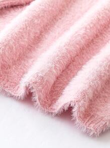 Calvaya Hơn Chất rắn Tay áo Đèn lồng 	
Fuzzy Áo len - Màu Hồng baby - Xem 4