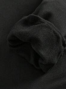 SHEIN Tween Girl Casual Heart Pattern Long Sleeve Hooded Sweatshirt, Suitable For Autumn And Winter - Black - View 6