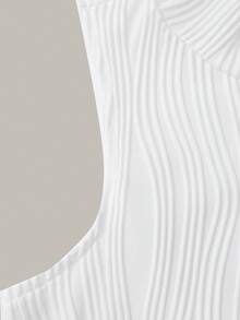 SHEIN LUNE 素色小高領背心上衣 - 白色 - 查看 3