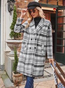 Aveloria Plaid Double Breasted Overcoat