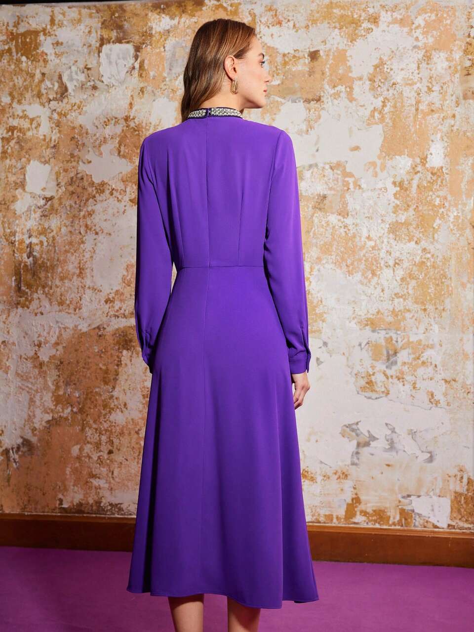 PEARL COLLAR DRESS