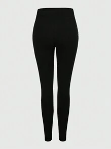 ROMWE Hippie 女性向日葵圖案緊身打底褲