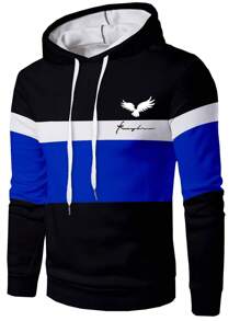 Manfinity Homme 男士撞色抽繩連帽衫 - 彩色 - 查看 1