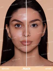 SHEGLAM Skin-Focus High Coverage Powder Foundation-Peach 36 Shades Oil-Control Pore-Less Flawless Full Coverage Lightweight Pressed Powder Soft Matte Smoother-Looking Setting Powder Face Makeup - Peach - View 2