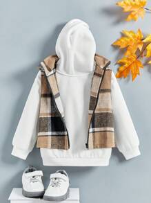 Chàng trai trẻ Dây kéo Kẻ sọc Áo khoác vest Không có áo Hoodie - Nhiều màu - Xem 3