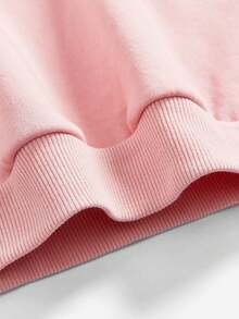 Tween Girl Letter Graphic Sweatshirt - Pink - View 3