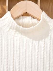 Tween Girl高領t恤和腰帶裙 - 卡其色 - 查看 4