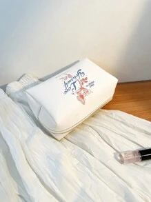 Skewed Studio Artist Butterfly Print Fashionable Portable Makeup Bag, Holiday - White - View 6