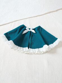 SHEIN 女大童褶邊雙排釦洋裝&披肩 - 軍綠色 - 查看 5