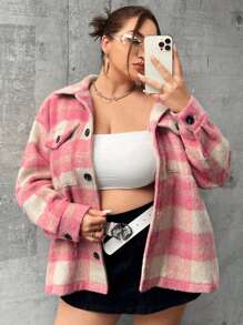 Flirla Hơn In kẻ sọc Thả vai áo - Nhiều màu - Xem 1