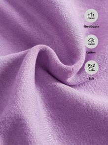 SHEIN Leap Crew Áo nỉ trùm đầu dài tay in họa tiết hoạt hình thường ngày cho bé gái - Màu Lilac Tím - Xem 5