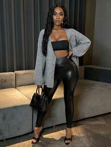 Zolique Drop Shoulder Button Front Cardigan