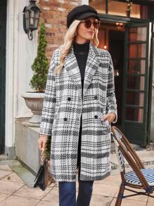 Aveloria Plaid Double Breasted Overcoat