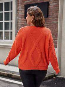 Celure Hơn Thả vai Áo len - trái cam - Xem 3