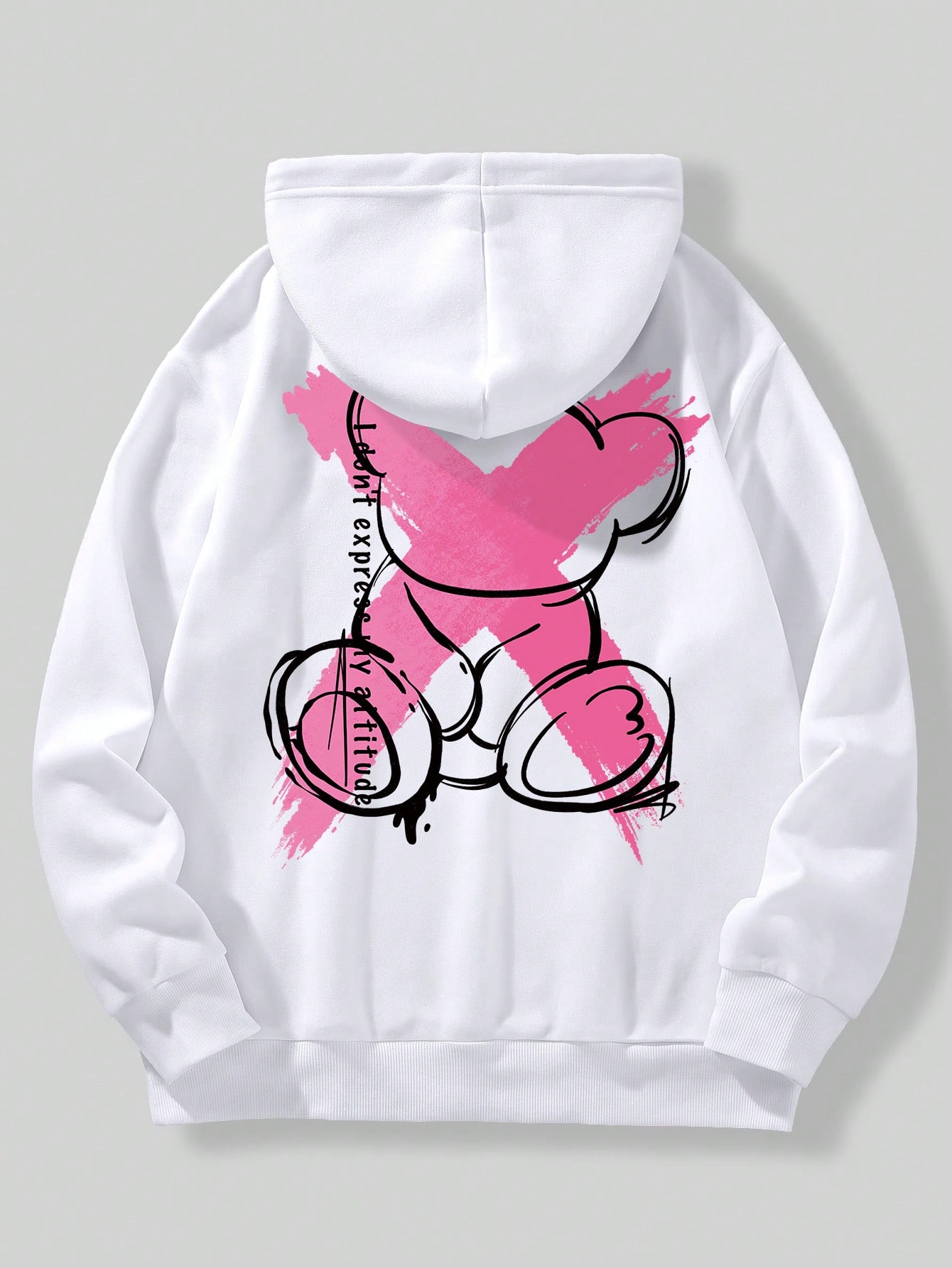 Manfinity Dauomo Men's Hooded Sweatshirt With Letter & Bear Print